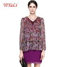 Spring&Autumn New Fashion Floral V-Neck Women Blouse/Shirt